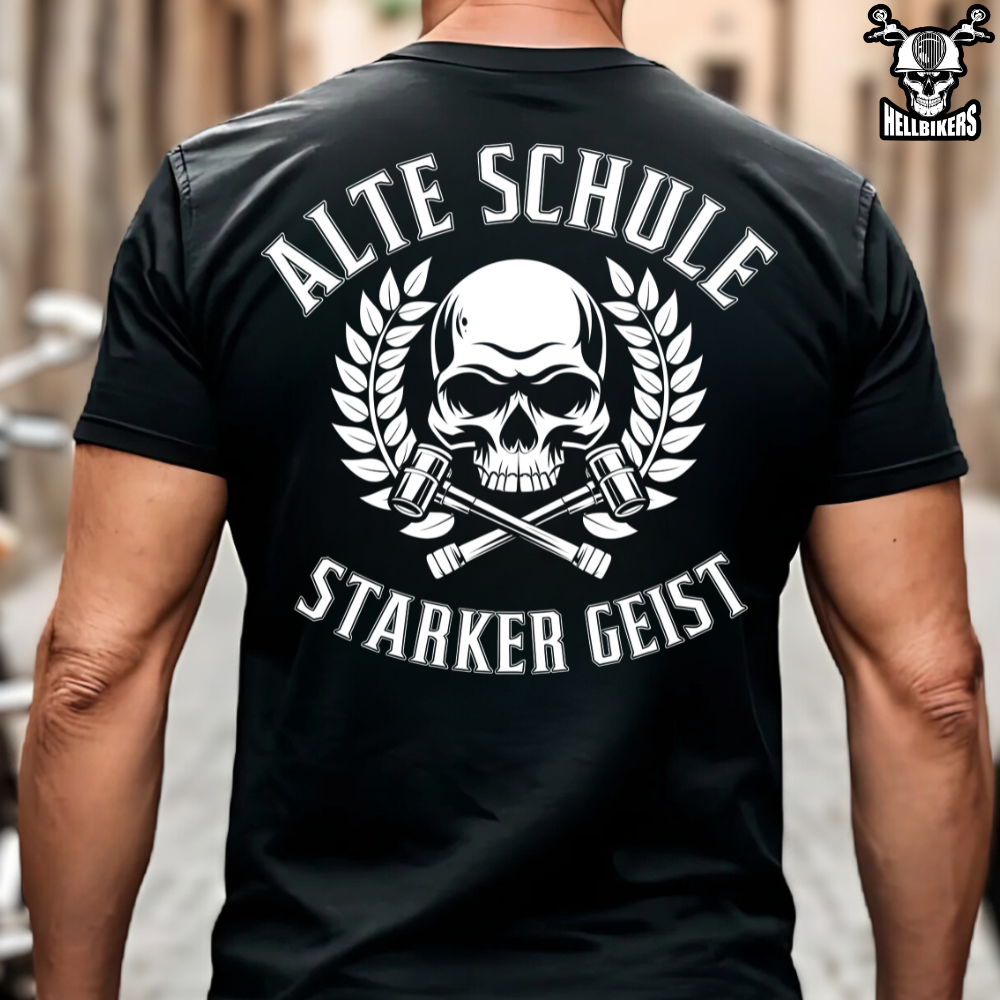 Alte Schule / Starker Geist - T-Shirt (Rückendruck)