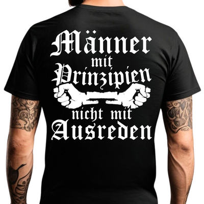 Männer mit Prinzipien - T-Shirt Rückendruck