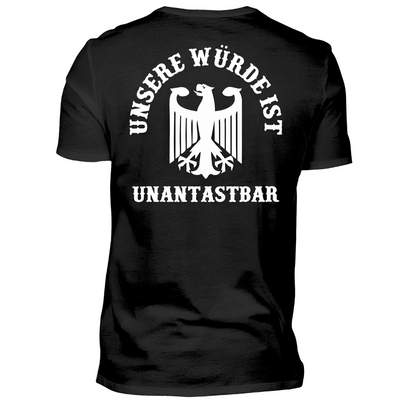 Unsere Würde ist unantastbar - Premium T-Shirt Rückendruck