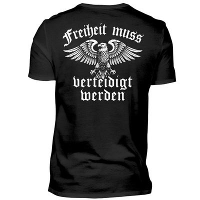Freiheit muss verteidigt werden - Premium T-Shirt Rückendruck