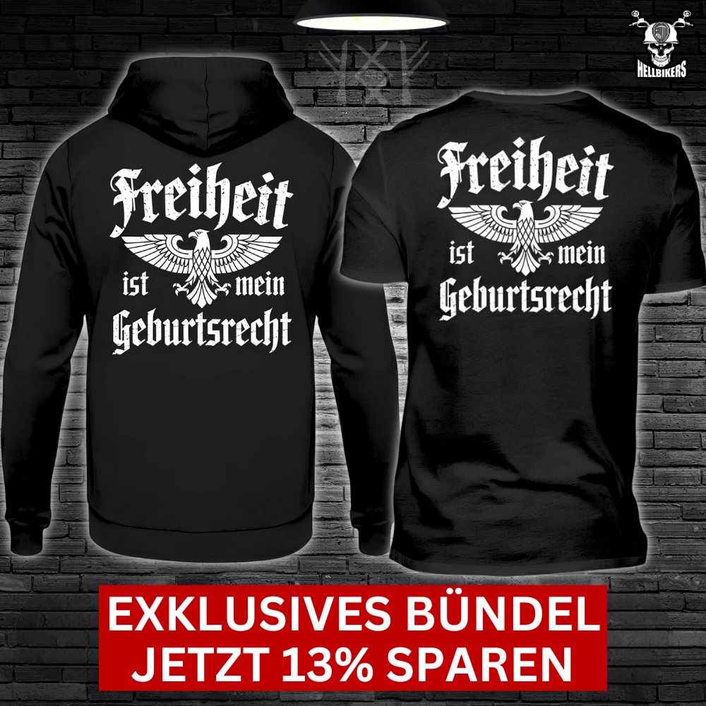 Freiheit Rückendruck Hoodie + Shirt Bündel