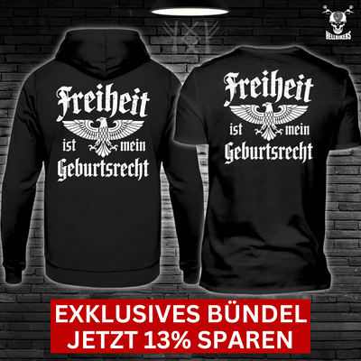 Freiheit Rückendruck Hoodie + Shirt Bündel