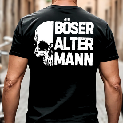 Böser alter Mann - T-Shirt Rückendruck