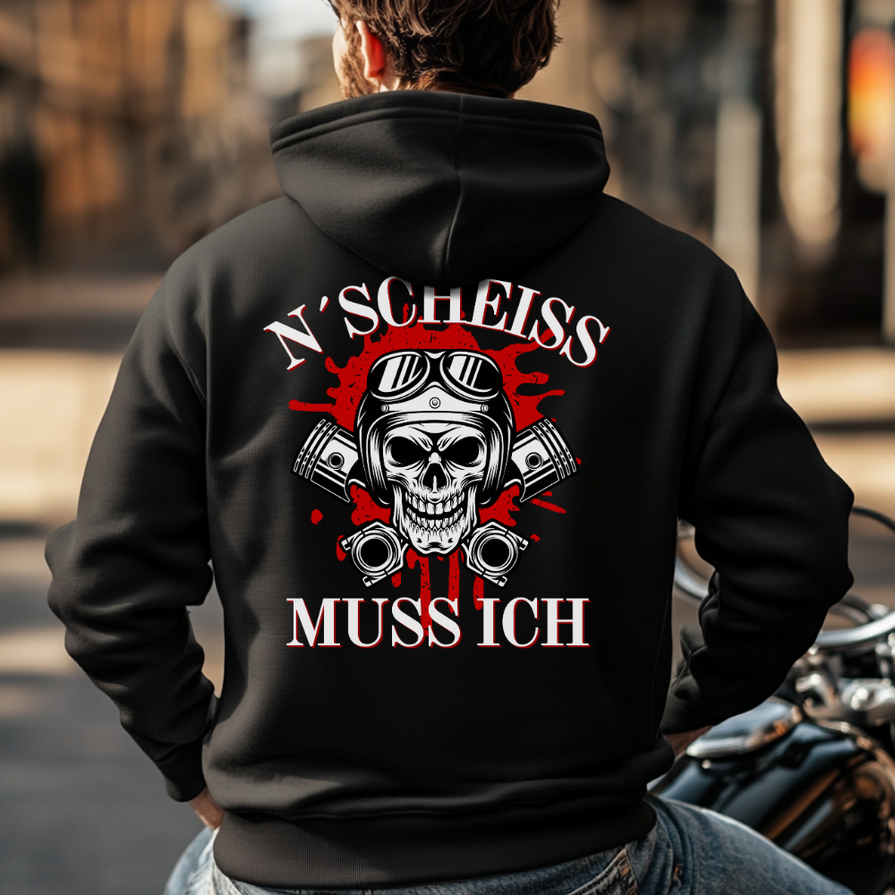 N´Scheiß muss ich - Hoodie Rückendruck