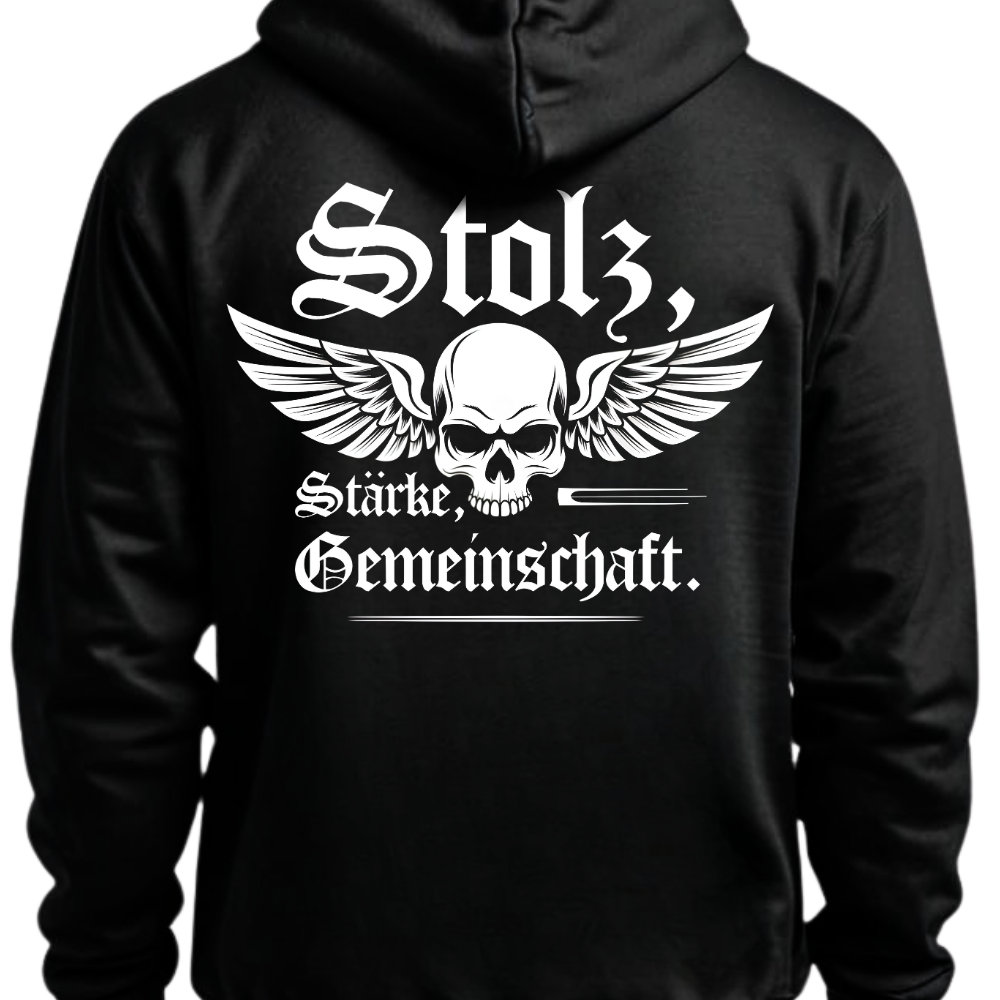 Stolz, Stärke, Gemeinschaft. - Hoodie Rückendruck