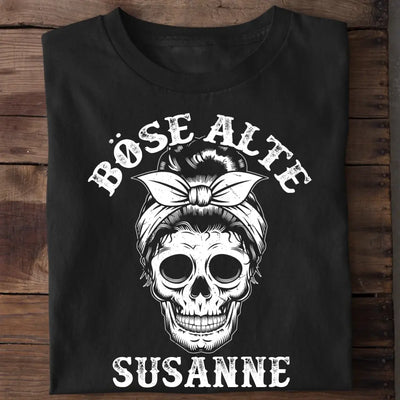 Böse alte Frau - Damen T-Shirt (Personalisiert)