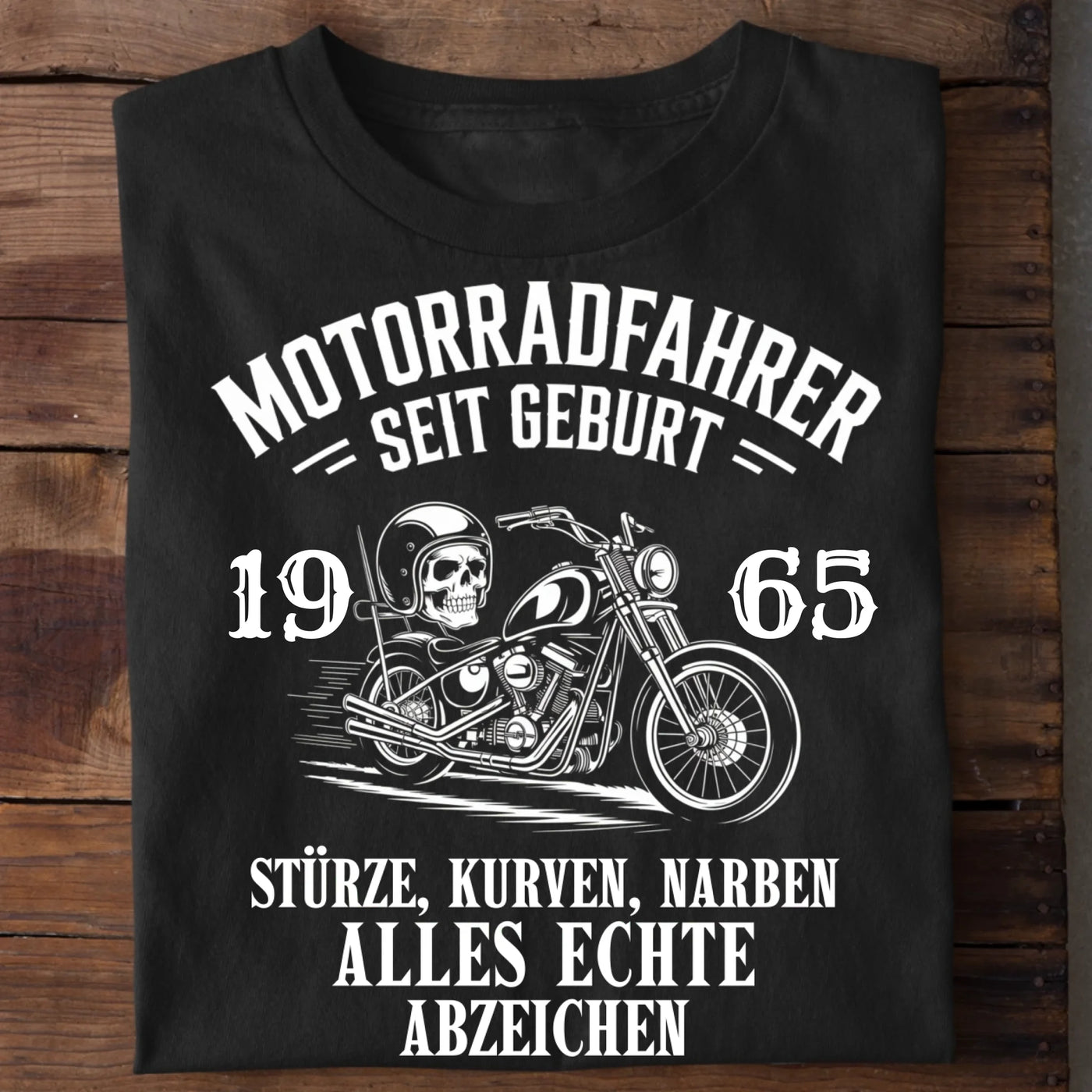 Motorradfahrer seit Geburt (Personalisiert) - Premium T-Shirt