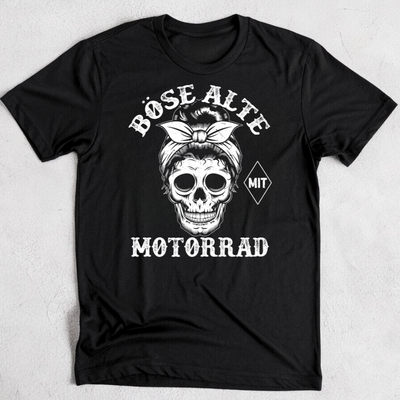 Böse alte mit Motorrad - Damen T-Shirt