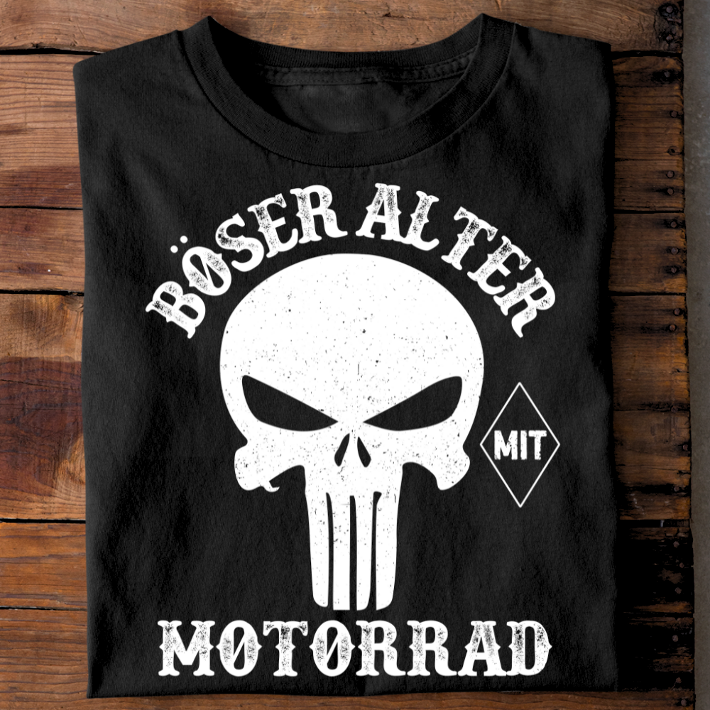 Böser alter mit Motorrad - T-Shirt