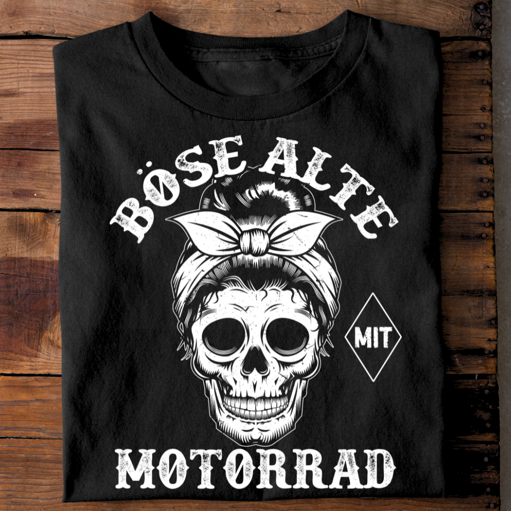 Böse alte mit Motorrad - Damen T-Shirt