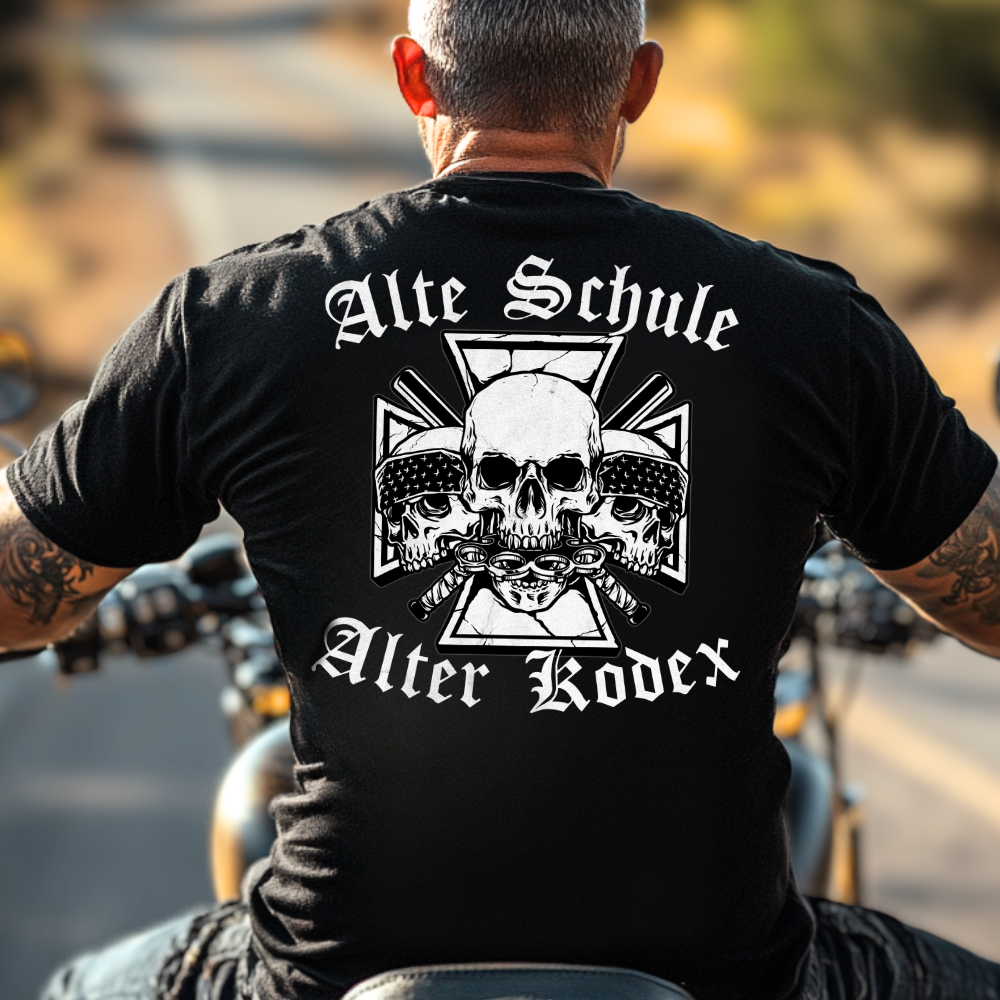 Alte Schule, alter Kodex - T-Shirt Rückendruck