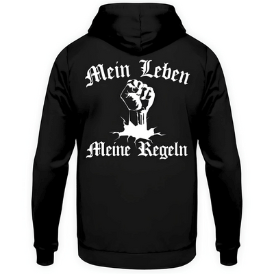 Mein Leben / Meine Regeln - Hoodie Rückendruck