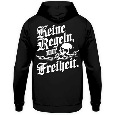 Keine Regeln, nur Freiheit. - Hoodie Rückendruck