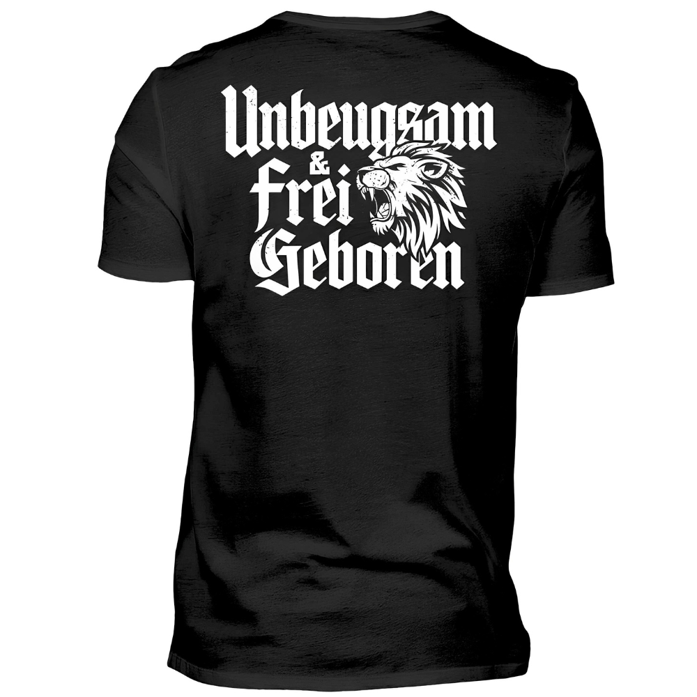 Unbeugsam & frei geboren - T-Shirt Rückendruck