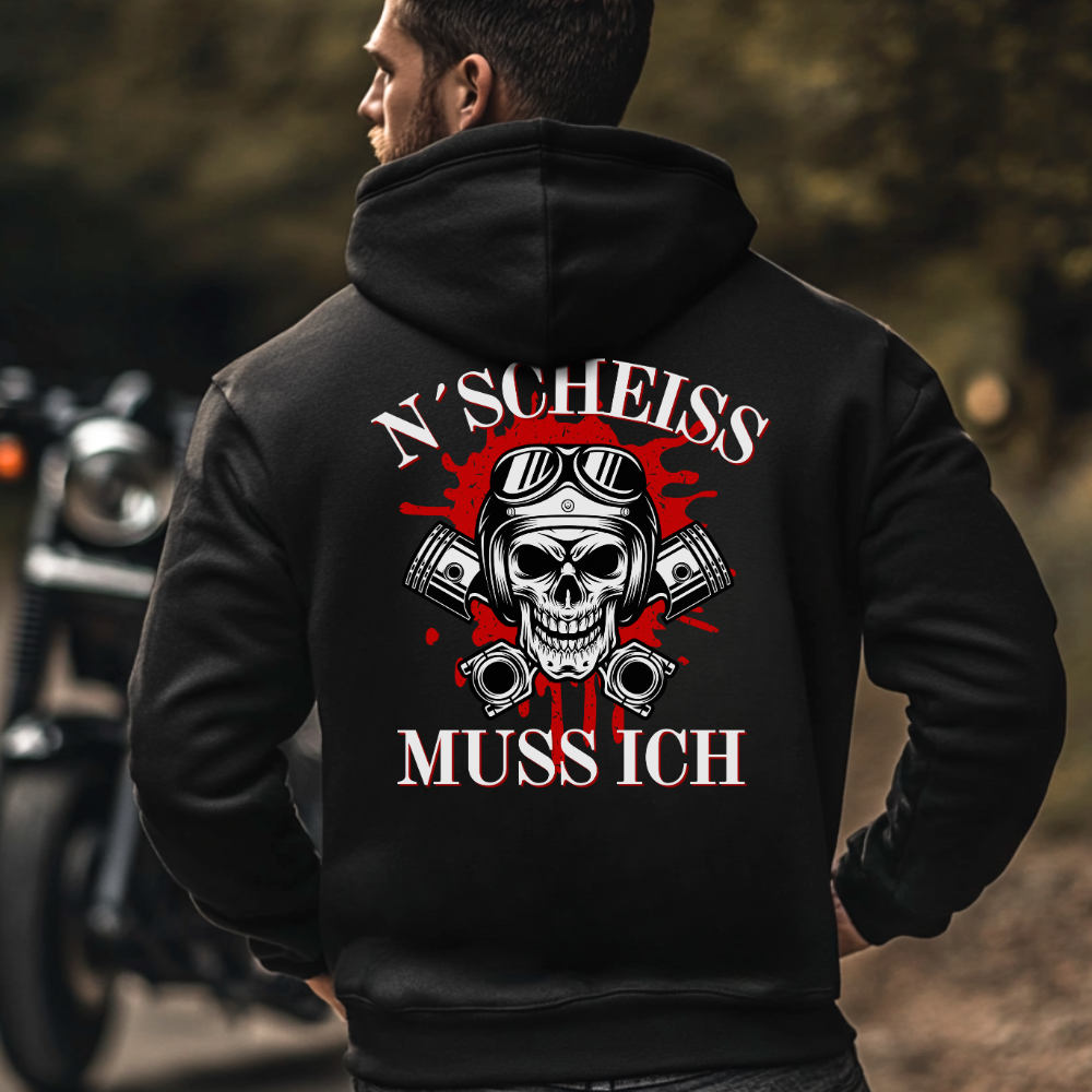 N´Scheiß muss ich - Hoodie Rückendruck