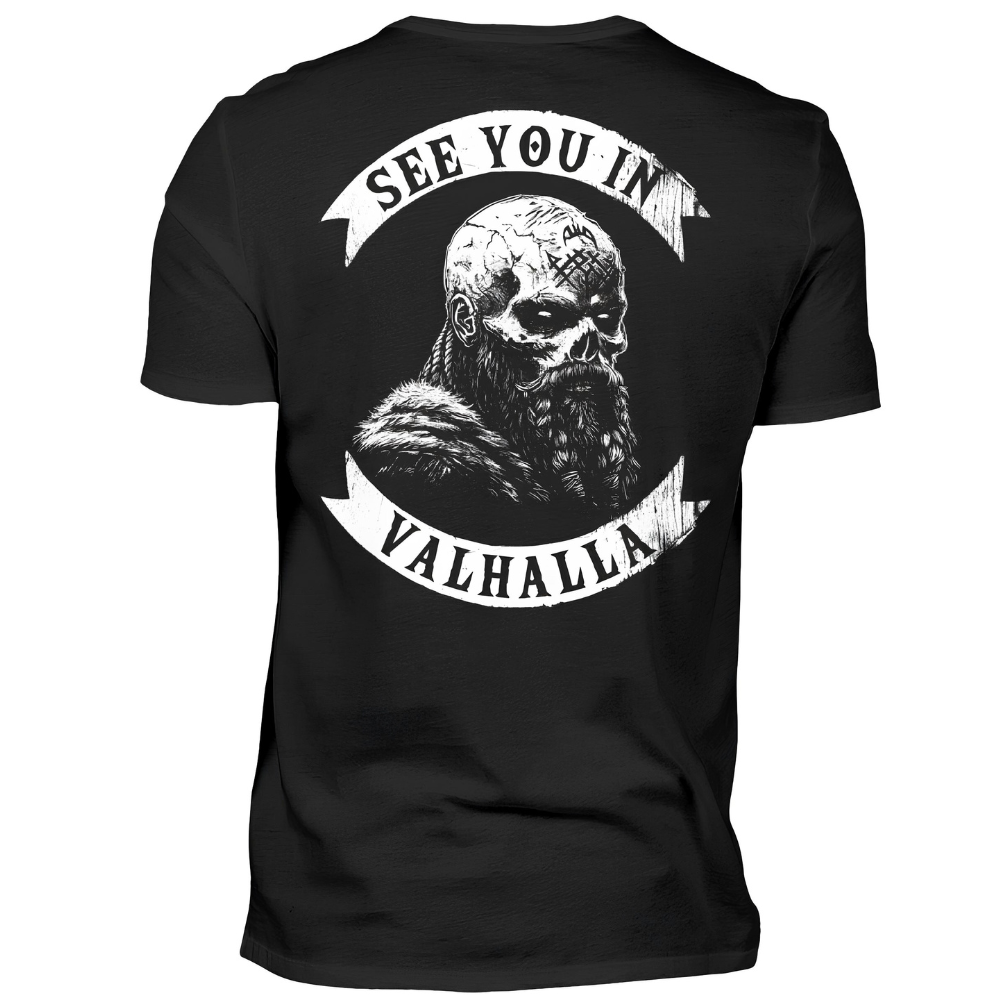 See you in Valhalla - T-Shirt Rückendruck