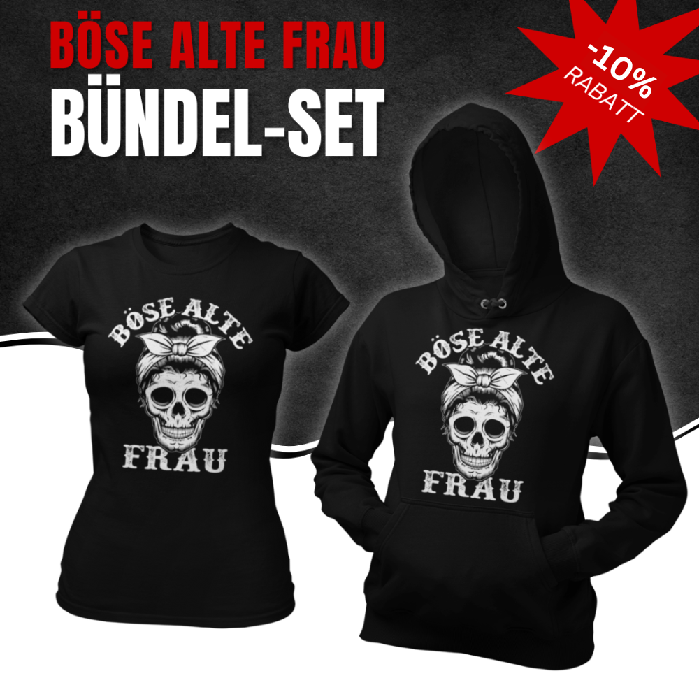 Böse alte Frau: Hoodie + Shirt Bündel