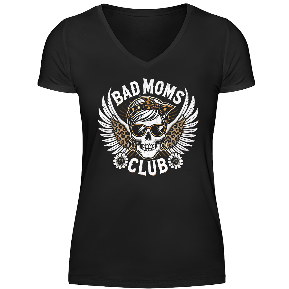 BAD MOMS CLUB - Damen T-Shirt V-Neck