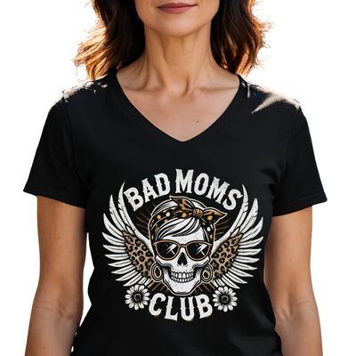 BAD MOMS CLUB - Damen T-Shirt V-Neck