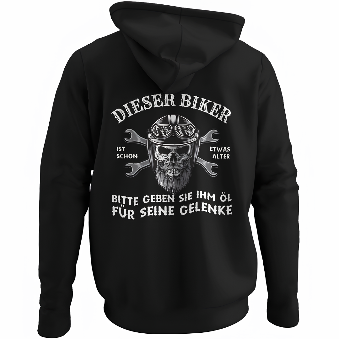 Dieser Biker ist schon etwas älter - Hoodie Rückendruck