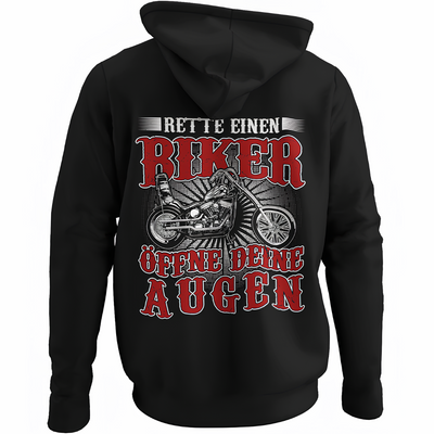 Rette einen Biker - Motorrad Hoodie Rückendruck