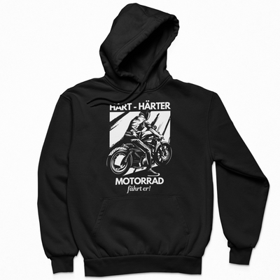 Hart. Härter. Motorrad fährt er! - Hoodie