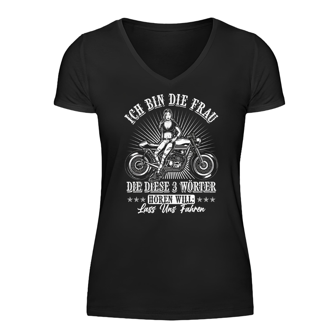 Lass uns fahren - Damen T-Shirt V-Neck