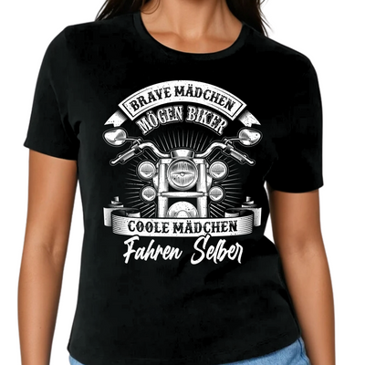 Coole Mädchen fahren selber - Damen T-Shirt