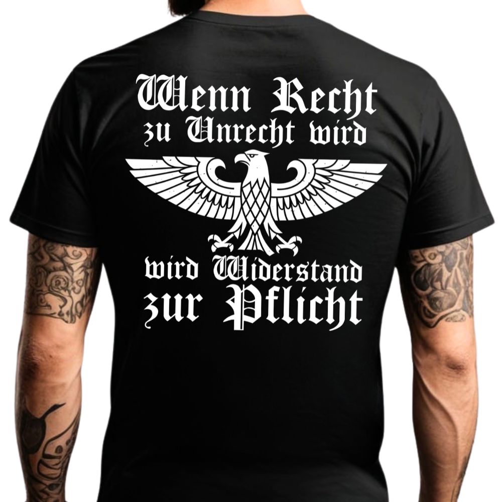 Wenn Recht zu Unrecht wird - T-Shirt Rückendruck